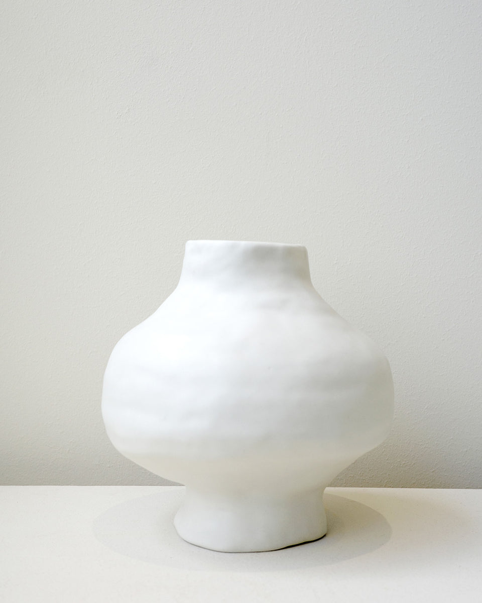 The Alphabet of a Forgotten Tongue - Medium Vessel in Matte White