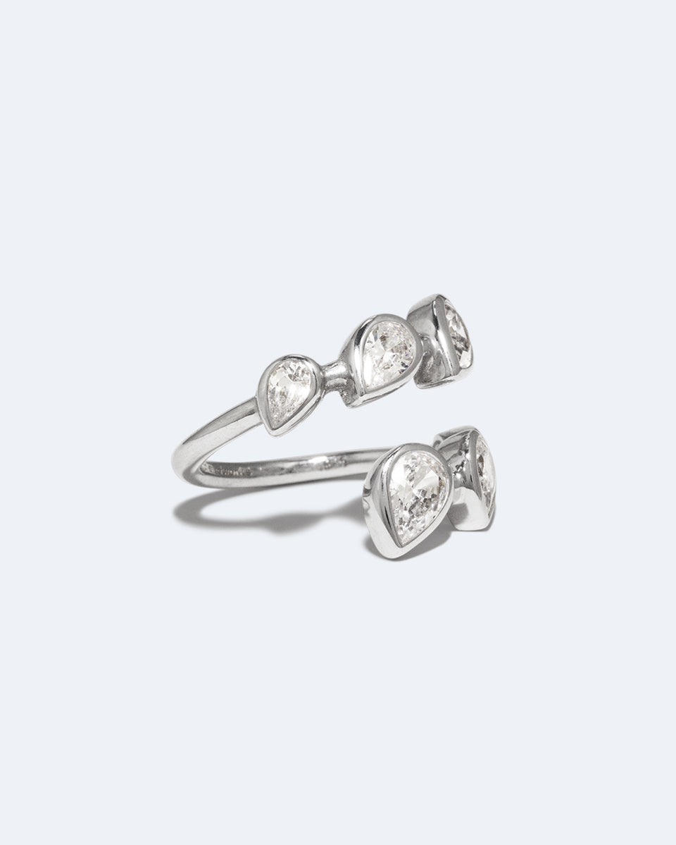 Arc - Zirconia and Recycled Silver Ring