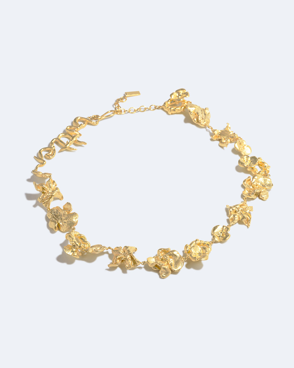 Time Passes Into Tributaries - Gold Plated Necklace