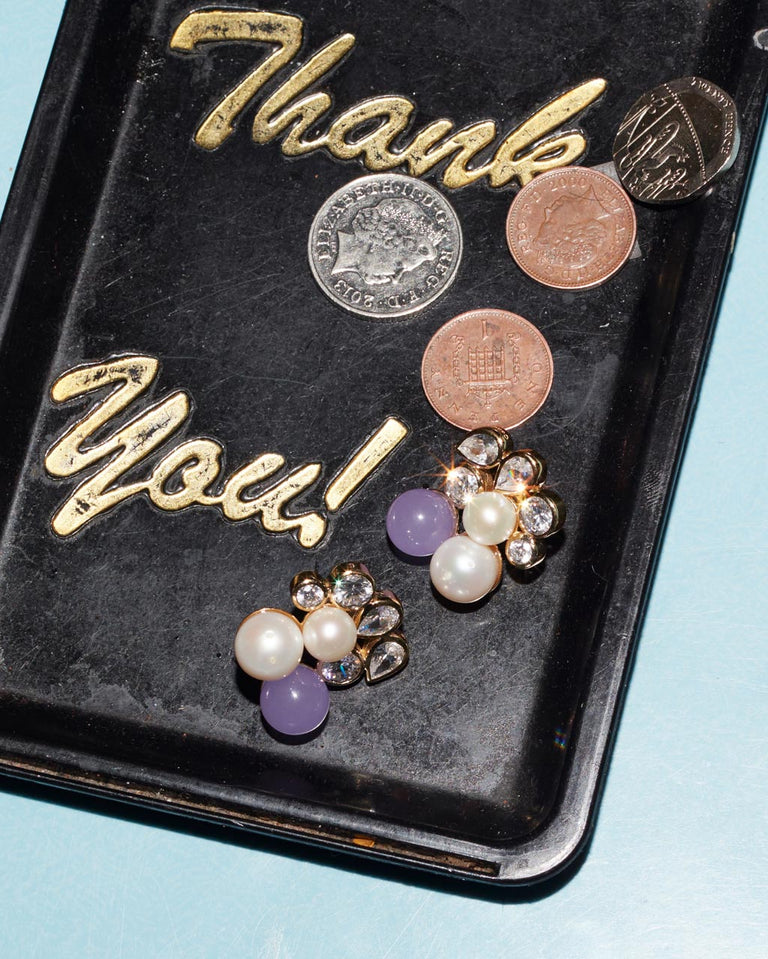 Bumblebee - Pearl, Zirconia and Jade Recycled Gold Vermeil Earrings