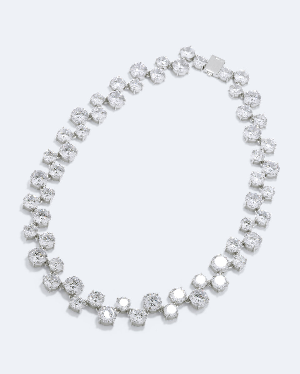 Juggernaut - Zirconia and Rhodium Plated Necklace