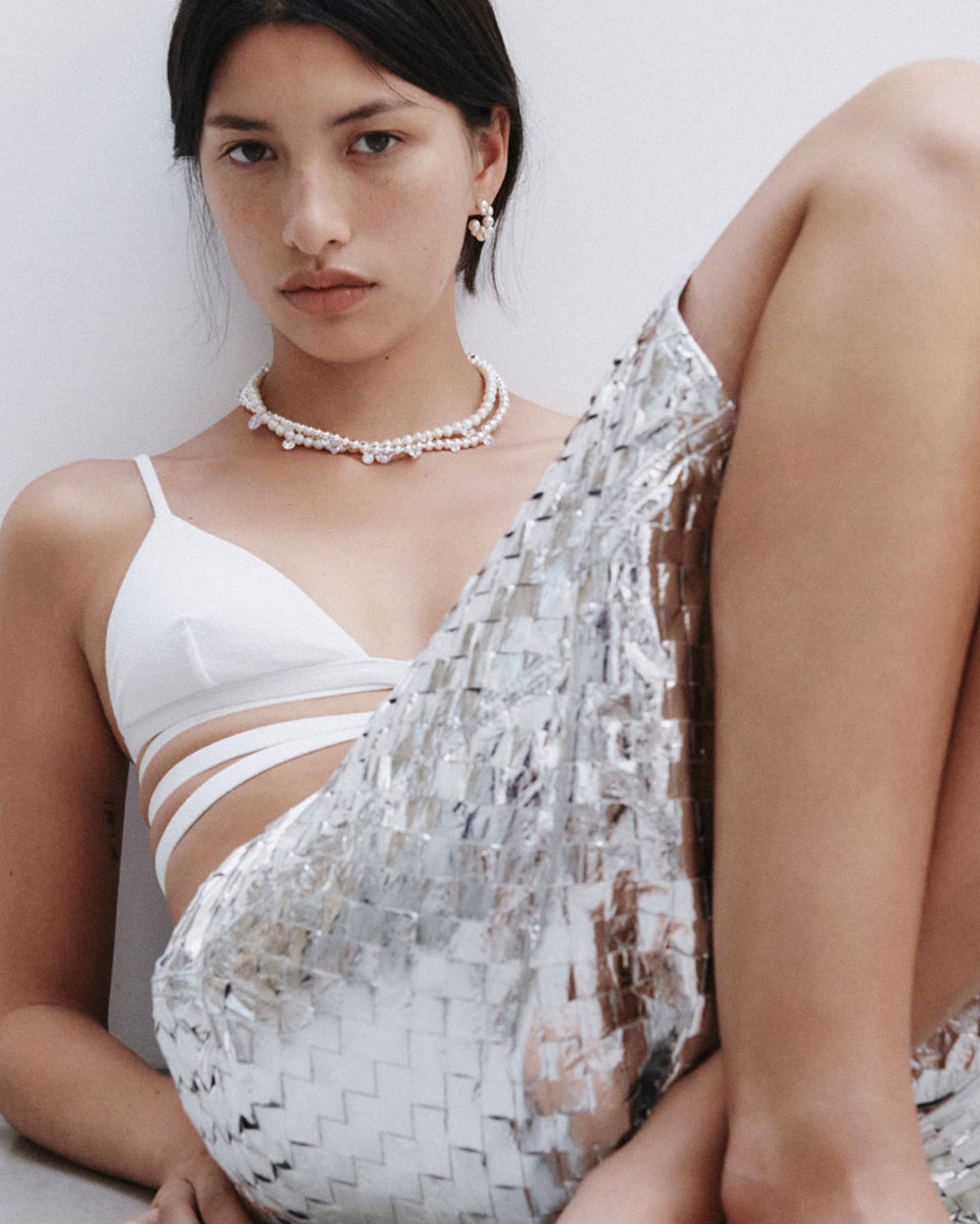 Every Cloud Has A Silver Lining - Zirconia and Sterling Silver Necklace