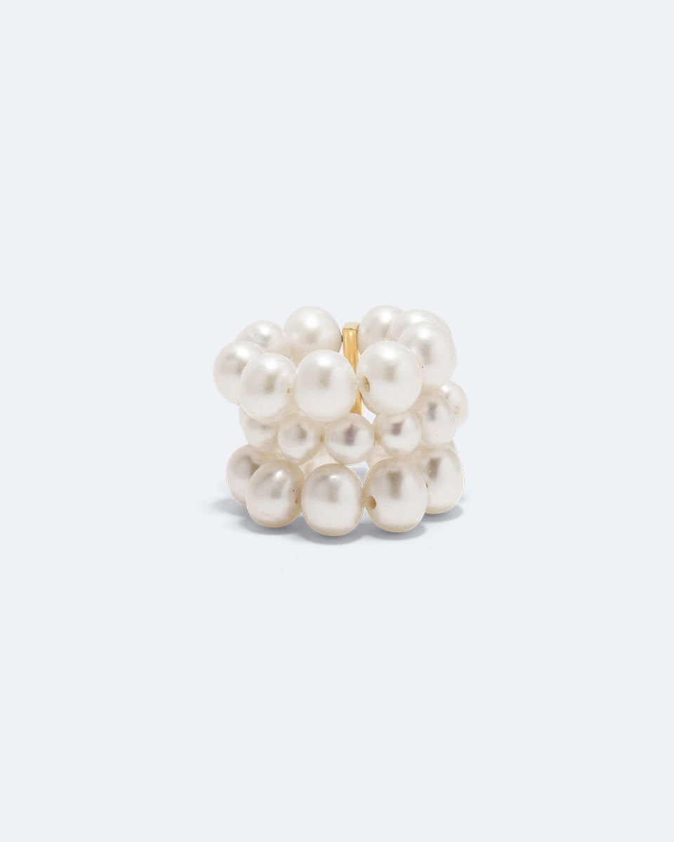 One [Blank] Can Change the World - Pearl and Recycled Gold Vermeil Rings
