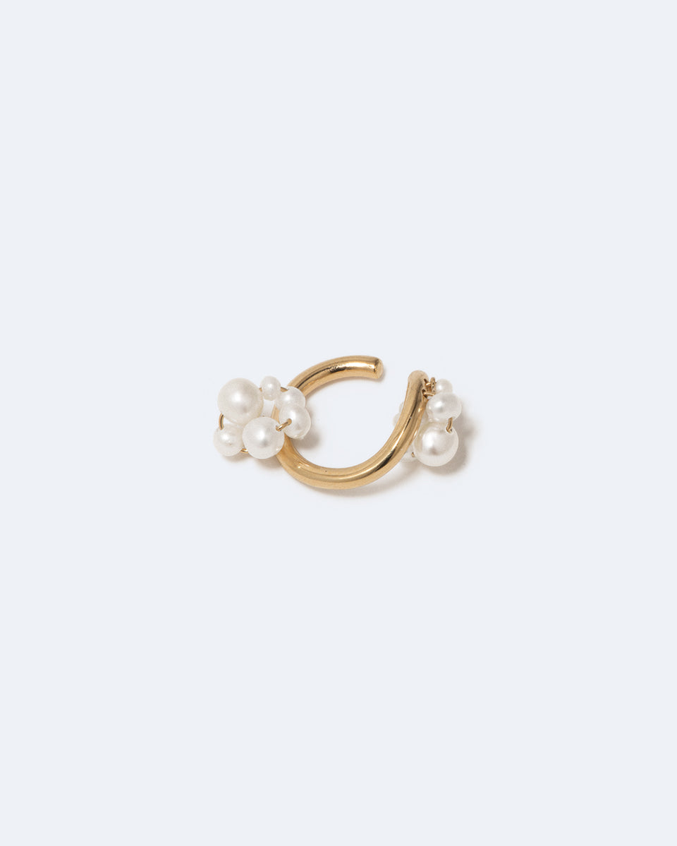 Surfacing - Pearl and Recycled Gold Vermeil Ear Cuff