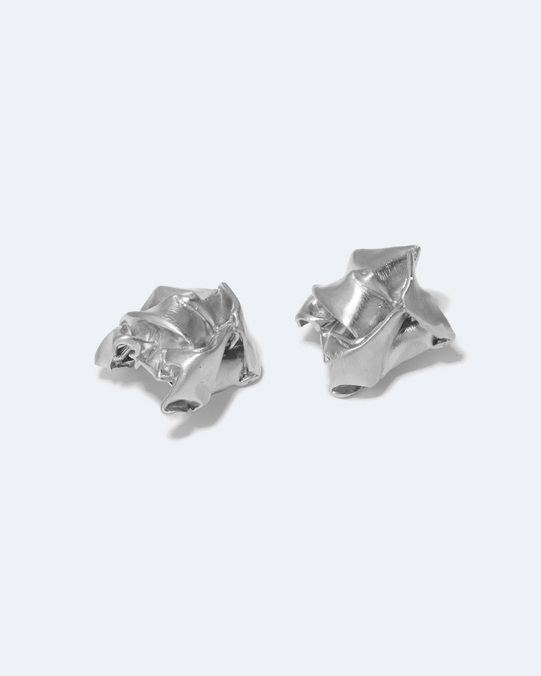 Crunched: A Tale of Abandoned Legal Strategies - Recycled Silver Earrings
