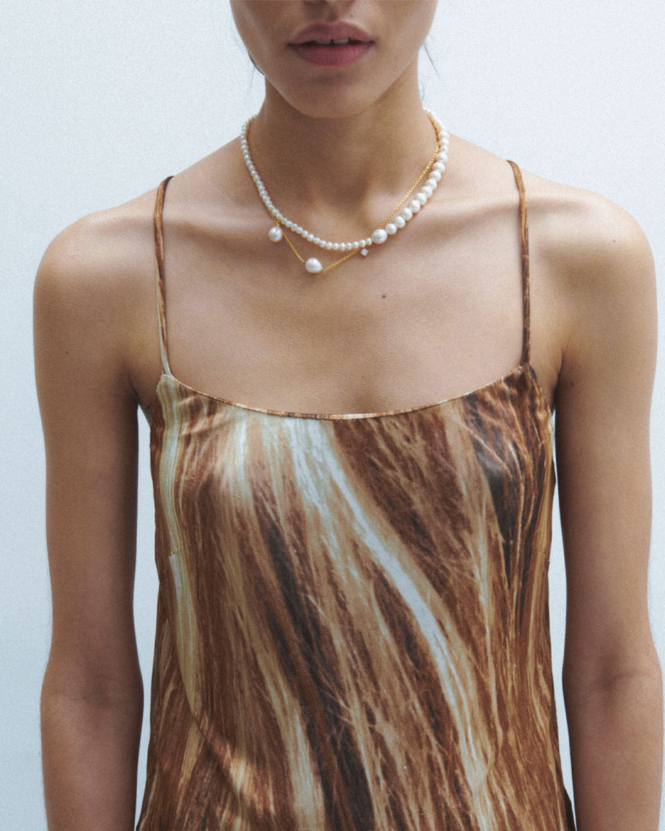 Casting Light - Pearl and Recycled Gold Vermeil Necklace