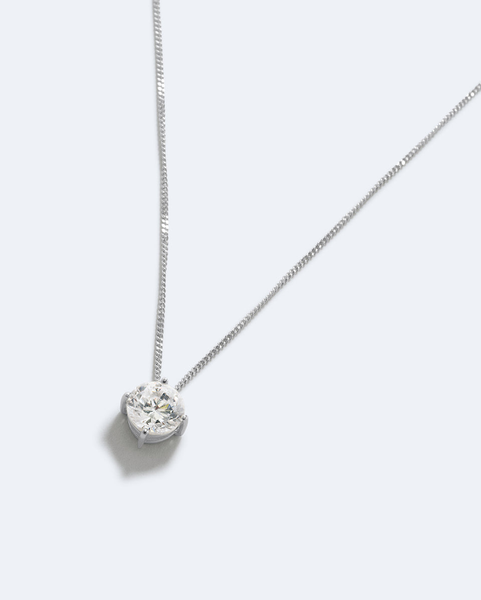 The Keeper - Zirconia and Recycled Silver Pendant