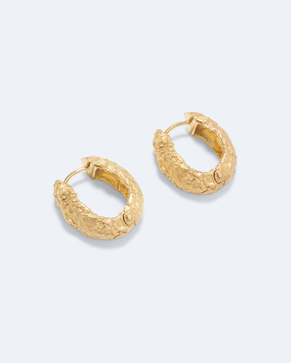The Cave You Fear to Enter Holds The Treasure That You Seek - Recycled Gold Vermeil Earrings