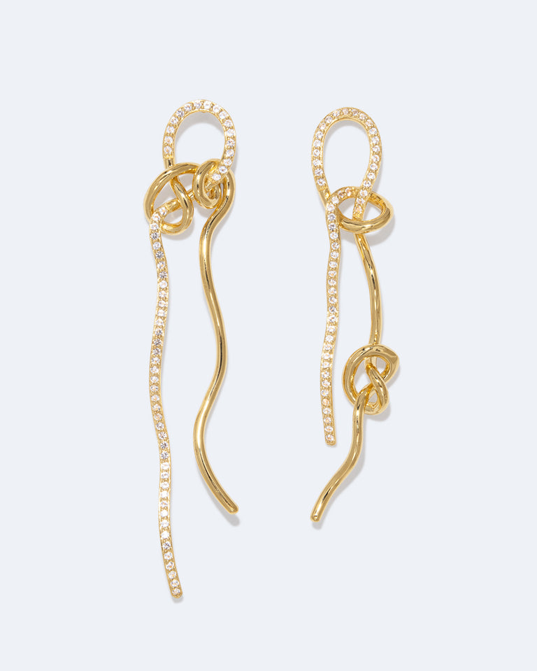 Not Even The Mathematician Can Create Things At Will - White Topaz and Recycled Gold Vermeil Earrings