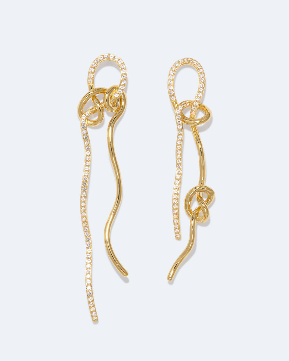 Not Even The Mathematician Can Create Things At Will - White Topaz and Recycled Gold Vermeil Earrings