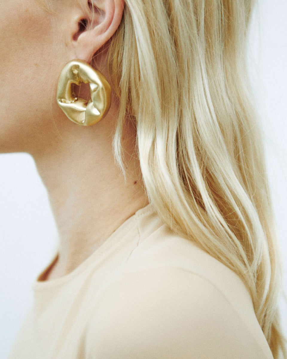 Oversized Scrunch - Recycled Gold Vermeil Earrings