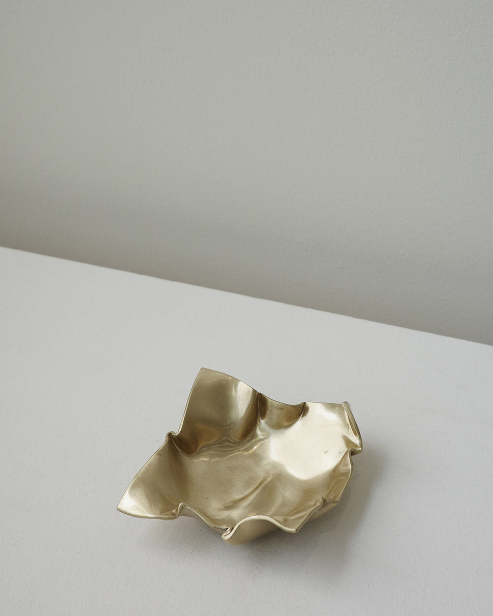 Crumpled - Dish in Brushed Brass
