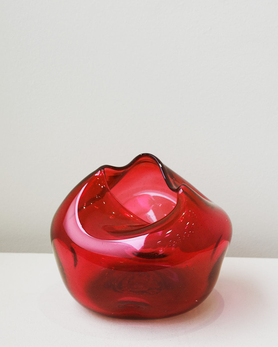 The Bubble to End all Bubbles - Recycled Glass Vase in Red