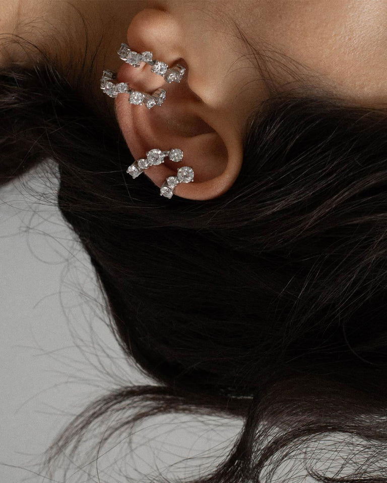 Horizons II - Zirconia and Sterling Silver Ear Cuff