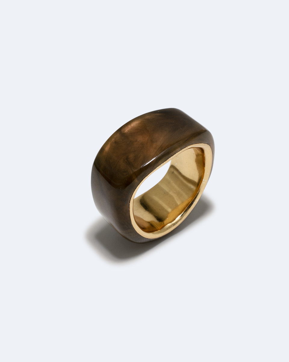 A Virtuous Circle? - Tortoise Shell Bio Resin and Recycled Gold Vermeil Signet Ring