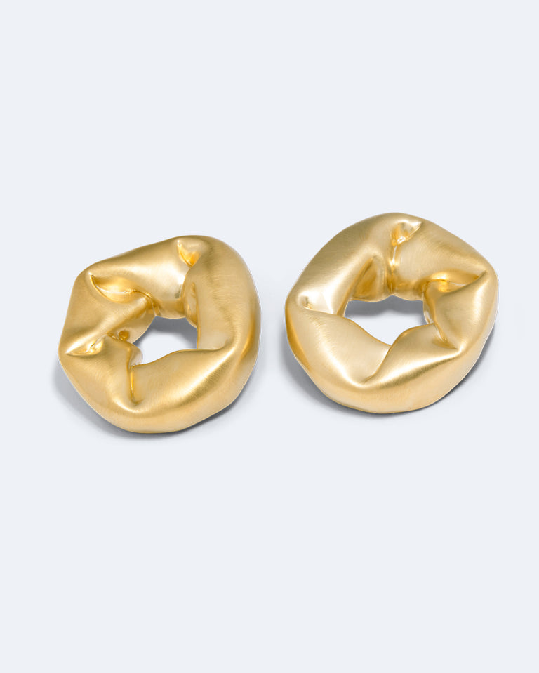 Oversized Scrunch - Recycled Gold Vermeil Earrings