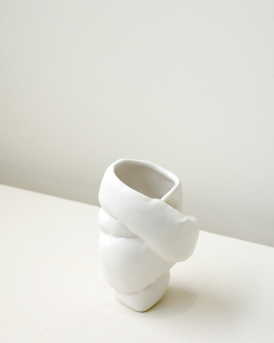 Well Wrapped - Small Vase in Matte White
