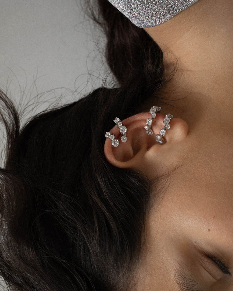 Horizons II - Zirconia and Sterling Silver Ear Cuff