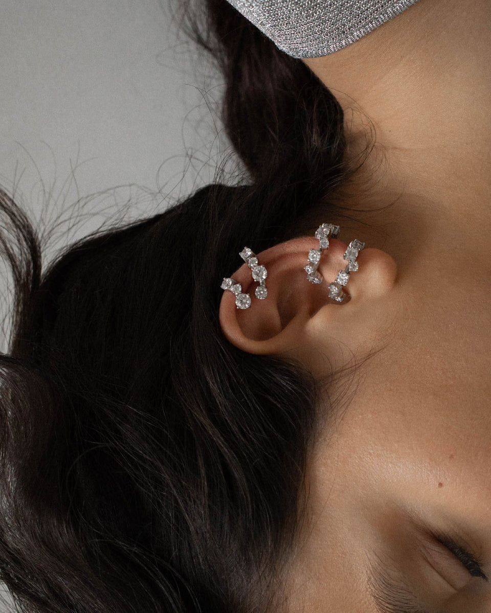 Horizons II - Zirconia and Sterling Silver Ear Cuff
