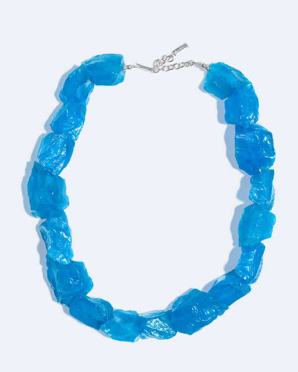 The Iceberg's Other Half - Blue Resin and Recycled Silver Necklace