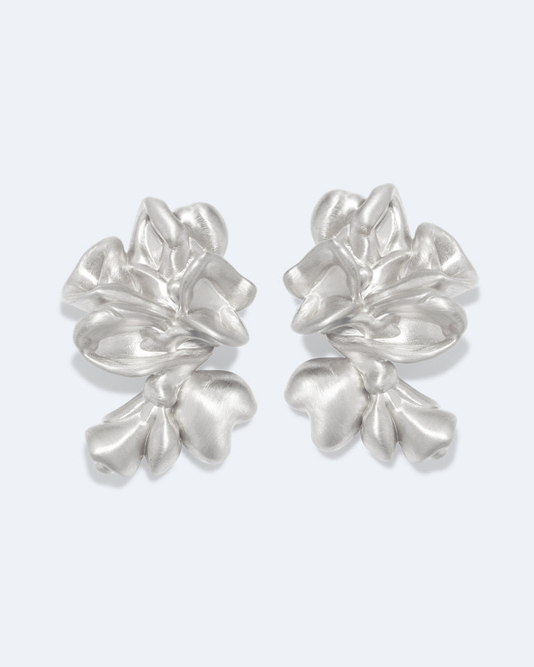 Oversized Splotch - Recycled Silver Earrings