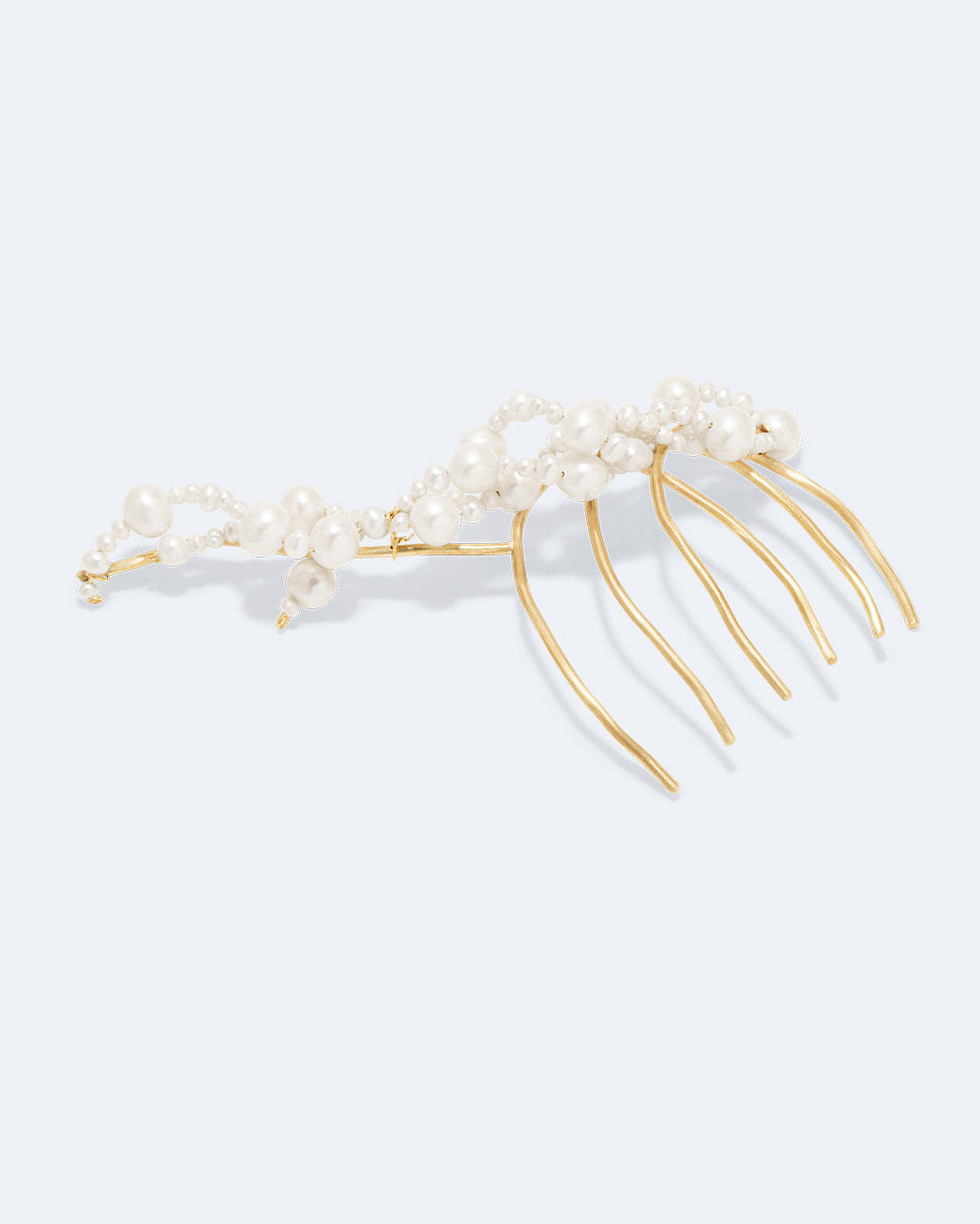A Careful Undoing -  Pearl and Gold Plated Hair Pin