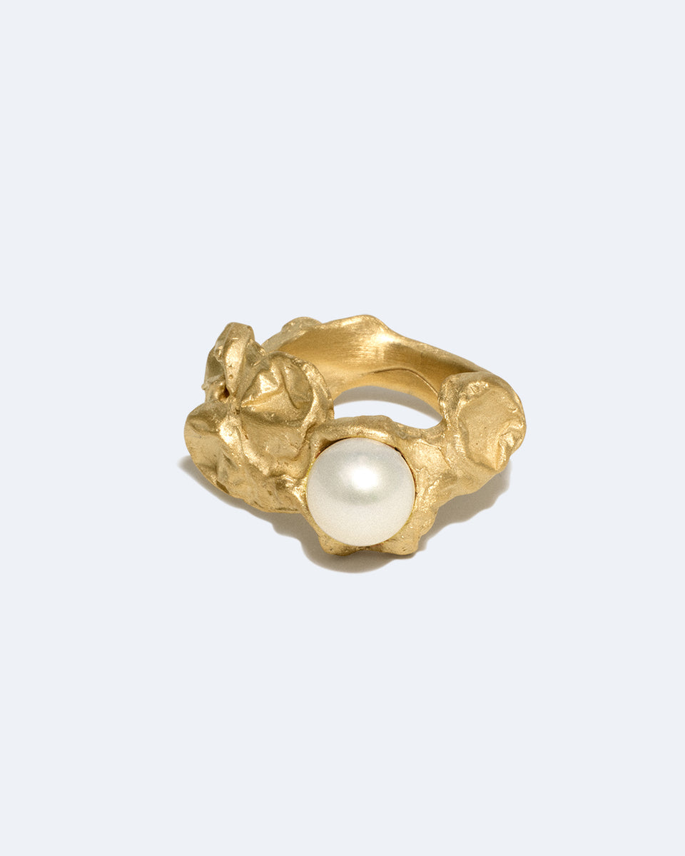 Bubble - Pearl and Gold Vermeil Ring