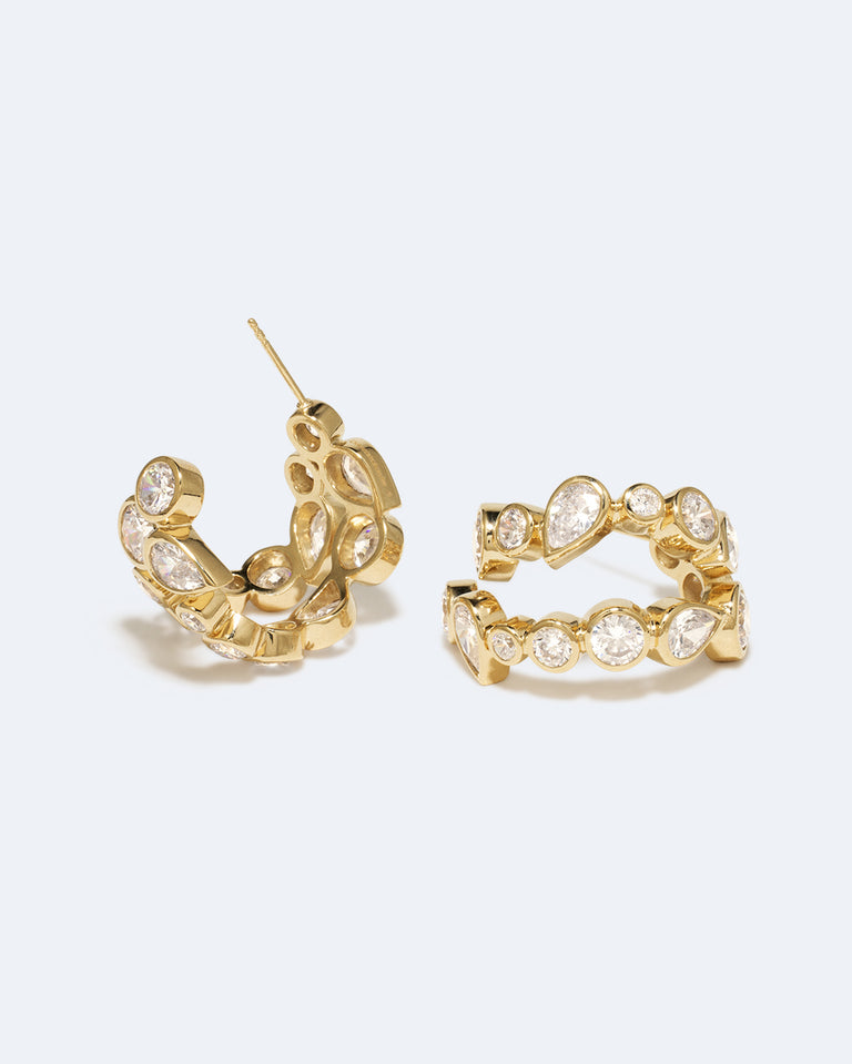 Like Peas in a Pod IV - Cubic Zirconia and Gold Vermeil Earrings