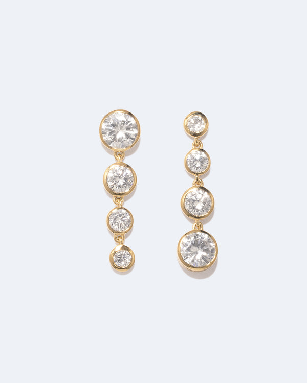 Light of the Past II - Cubic Zirconia and Gold Vermeil Earrings