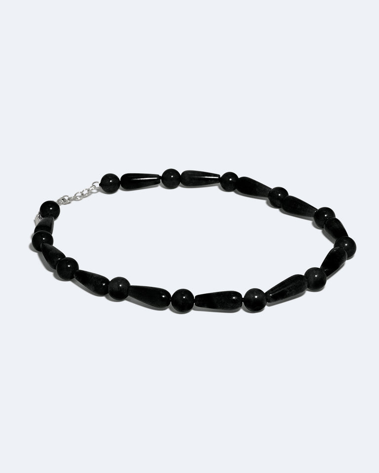 The Depths of Time - Black Onyx and Recycled Silver Necklace
