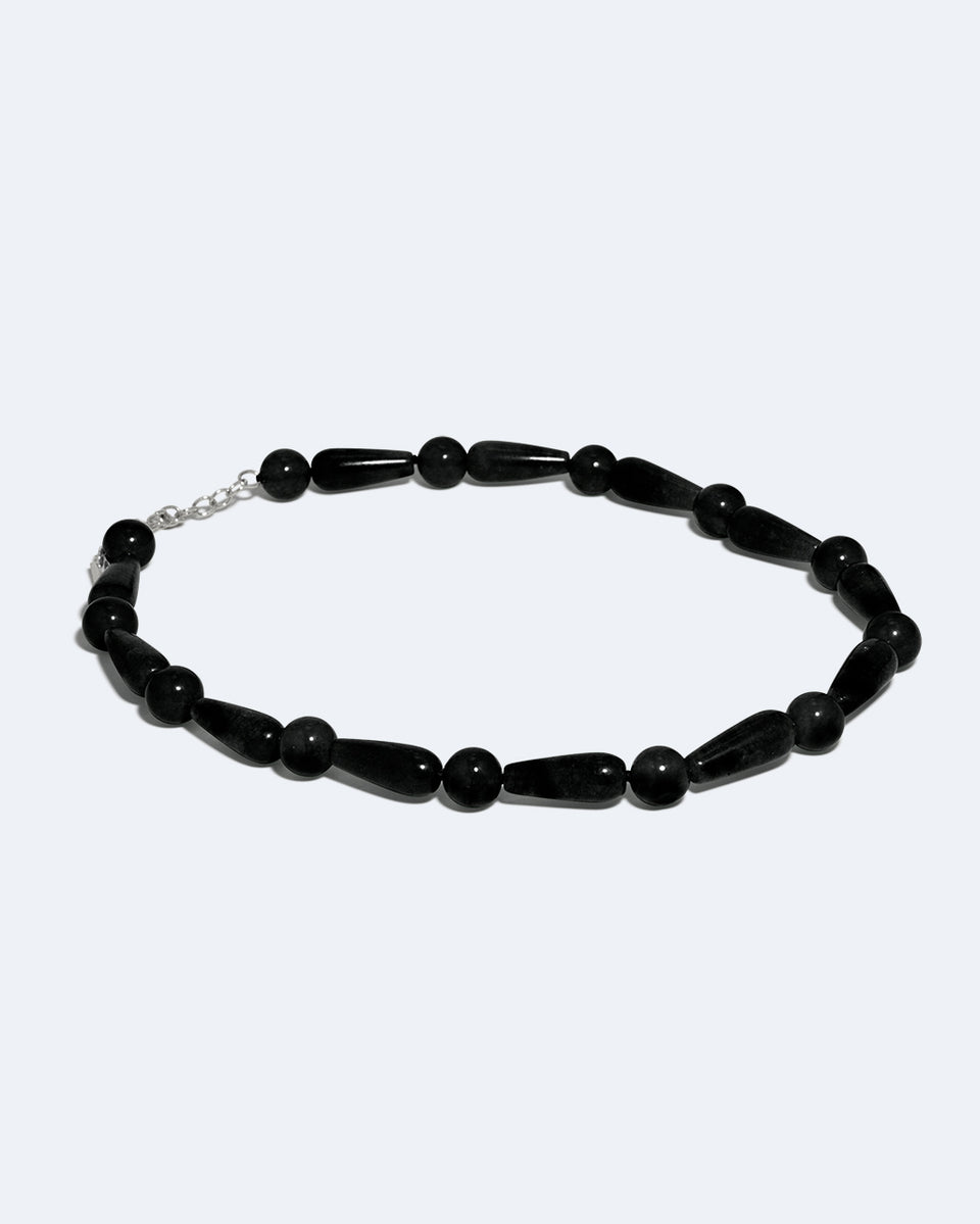 The Depths of Time - Black Onyx and Recycled Silver Necklace