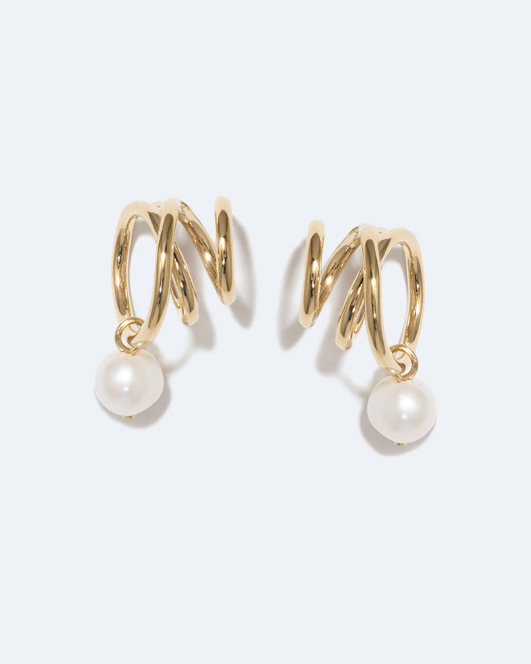 Flow - Pearl and Gold Vermeil Earrings