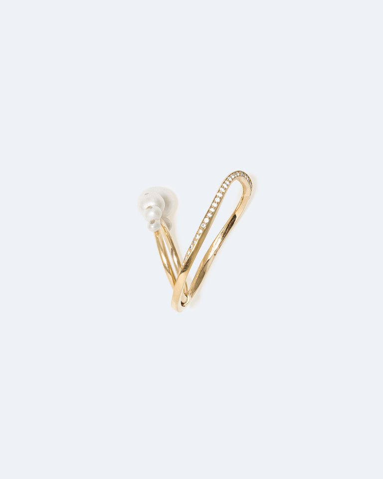 Work Won't Love You Back - Pearl and White Topaz Gold Vermeil Ring