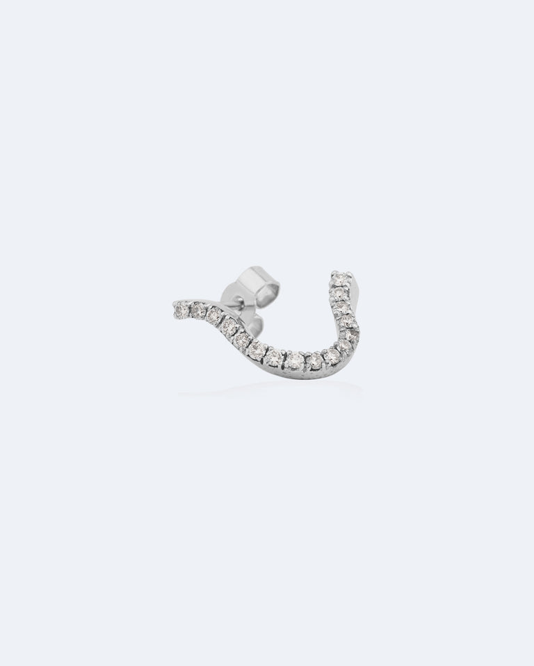The Crush of Water - 18 Carat White Gold and Diamond Single Earring