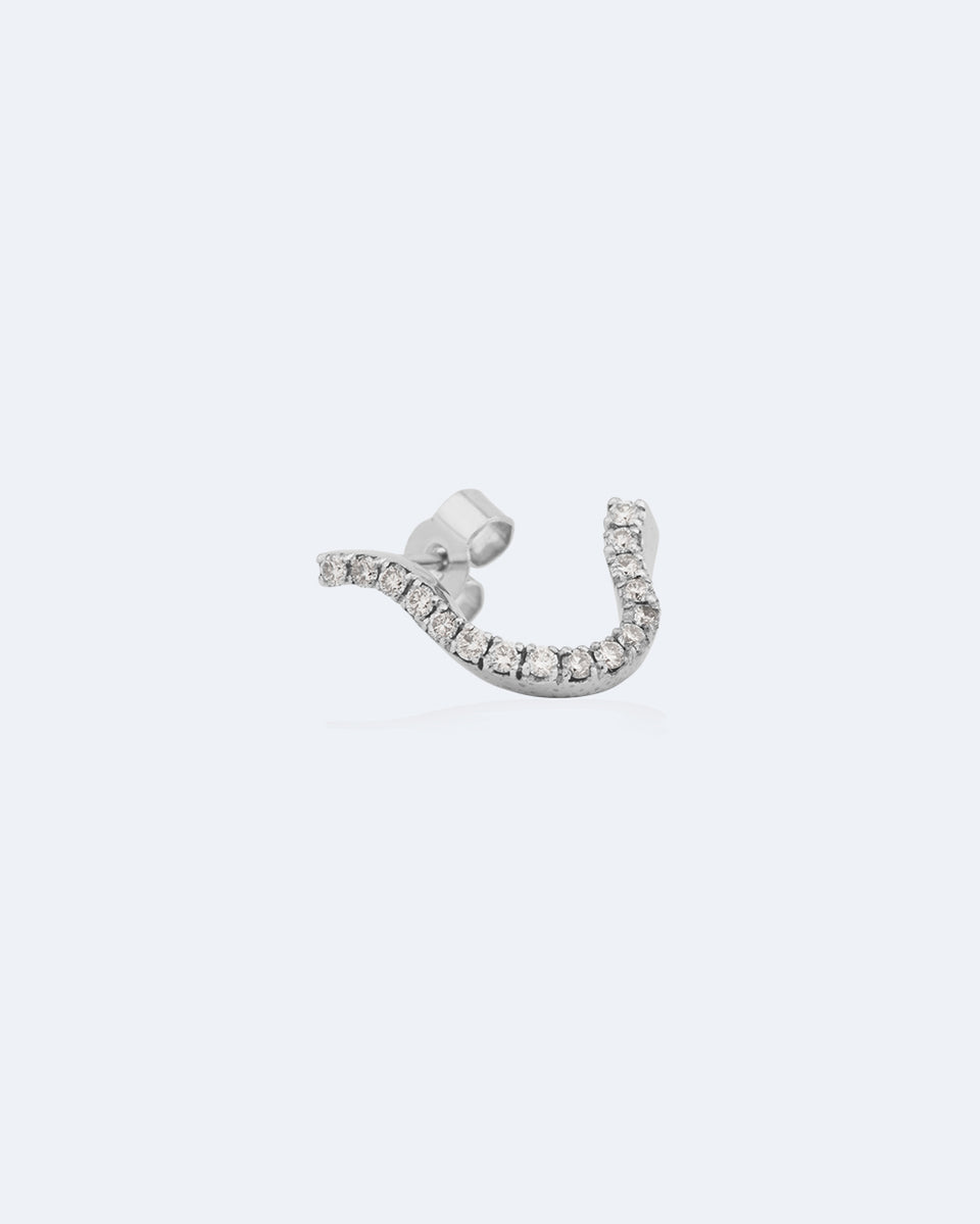 The Crush of Water - 18 Carat White Gold and Diamond Single Earring