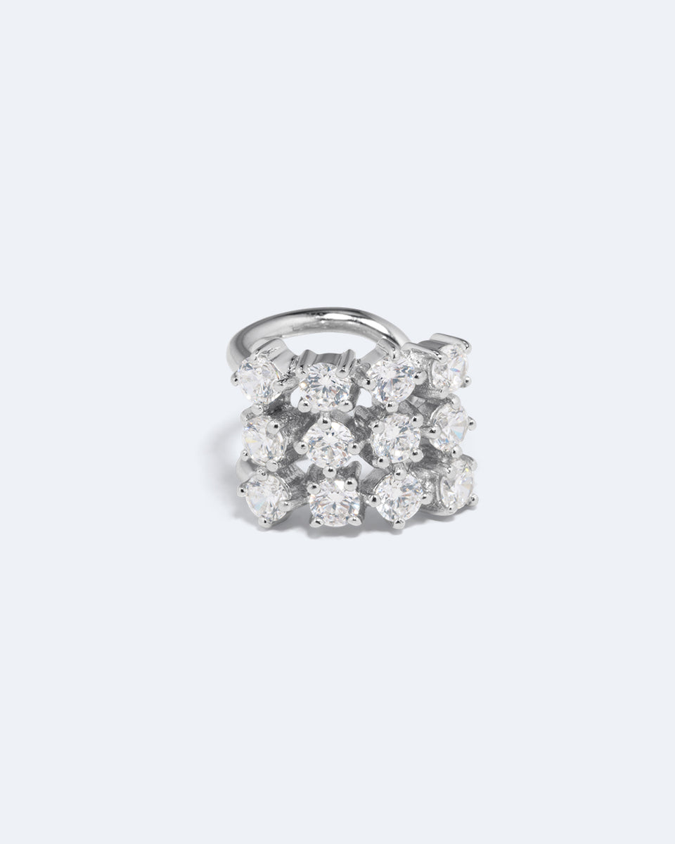 Juggernaut - Zirconia and Recycled Silver Ear Cuff