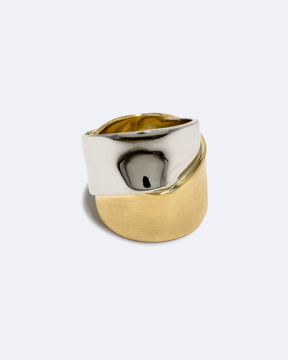 Ribbon - Recycled Silver and Gold Vermeil Ring