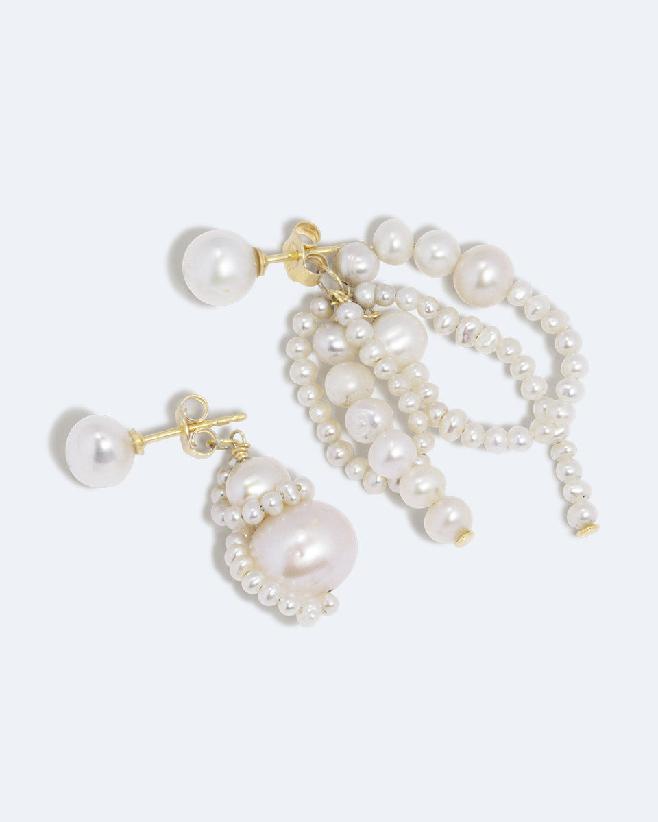 A Slow Sunday in Somerset - Pearl and Recycled Gold Vermeil Earrings