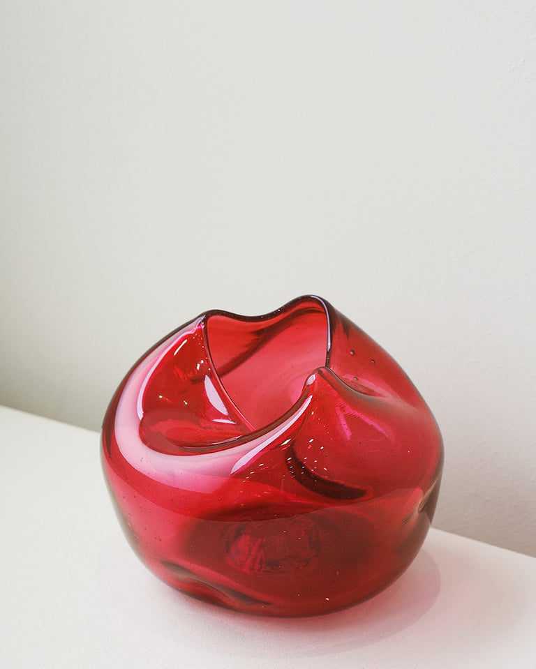 The Bubble to End all Bubbles - Recycled Glass Vase in Red