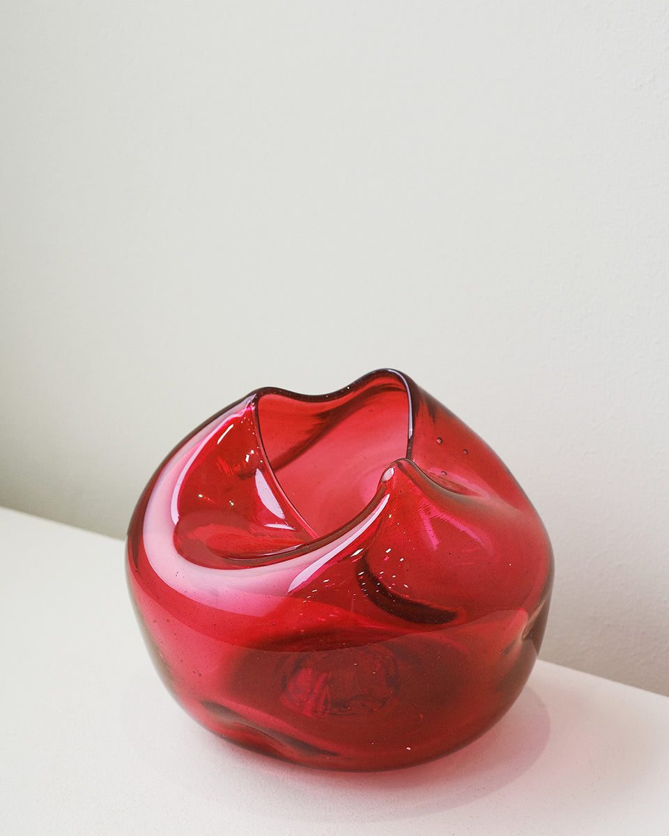 The Bubble to End all Bubbles - Recycled Glass Vase in Red