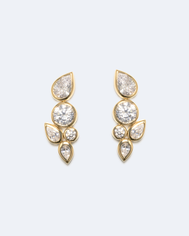 Like Peas in a Pod - Zirconia and Recycled Gold Vermeil Earrings
