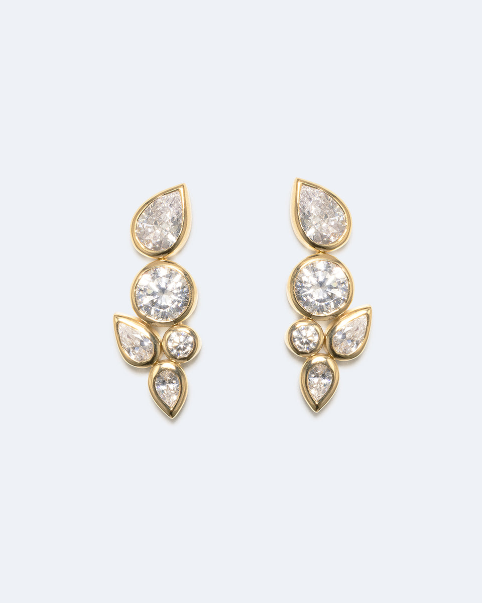 Like Peas in a Pod - Zirconia and Recycled Gold Vermeil Earrings