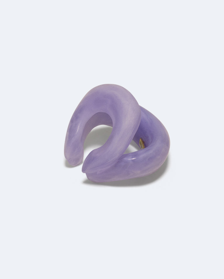 Somewhere Between Fine and Not Fine - Lilac Bio Resin and Gold Vermeil Ear Cuff