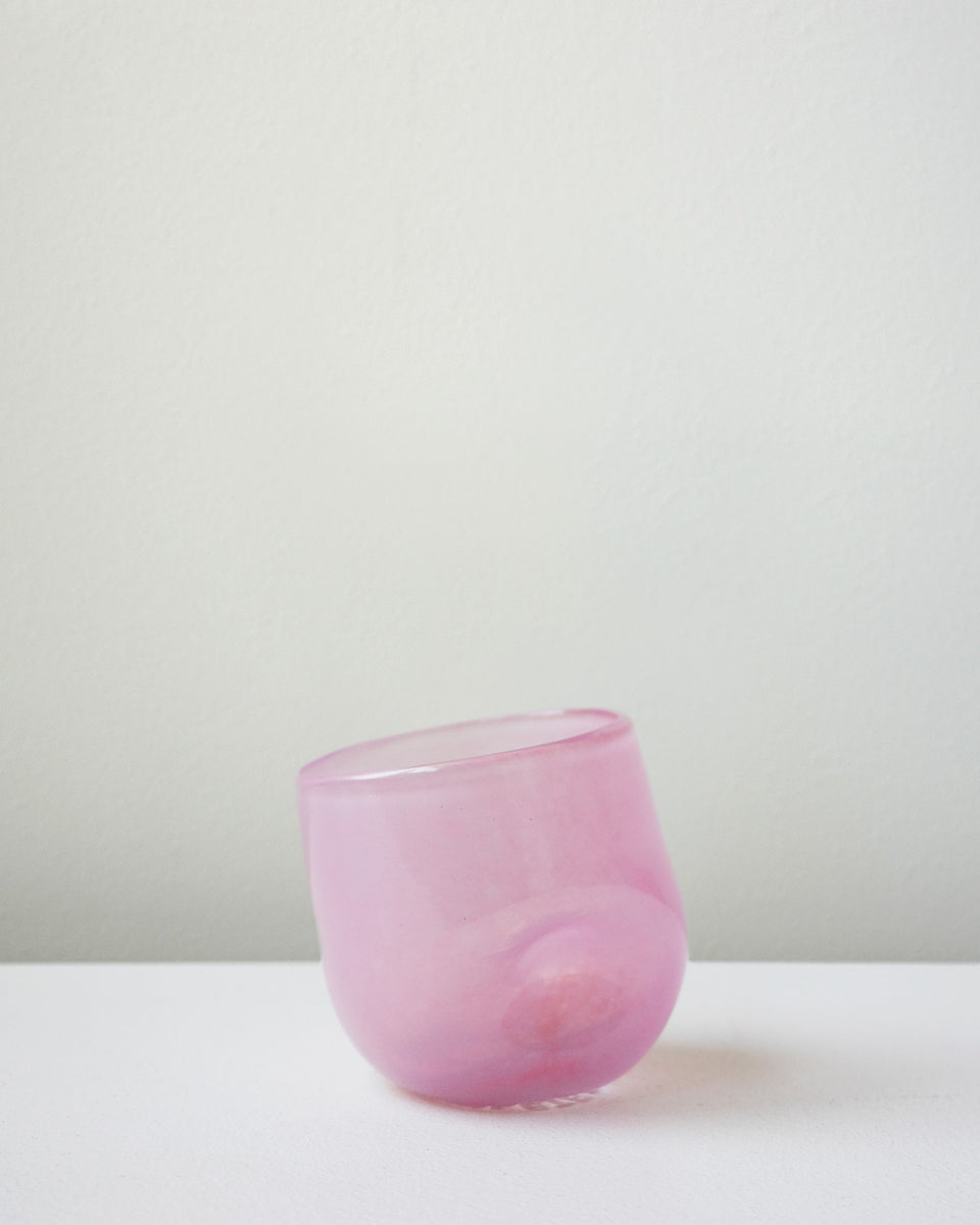 Thaw - Set of 2 Recycled Glass Dimple Cup in Pink