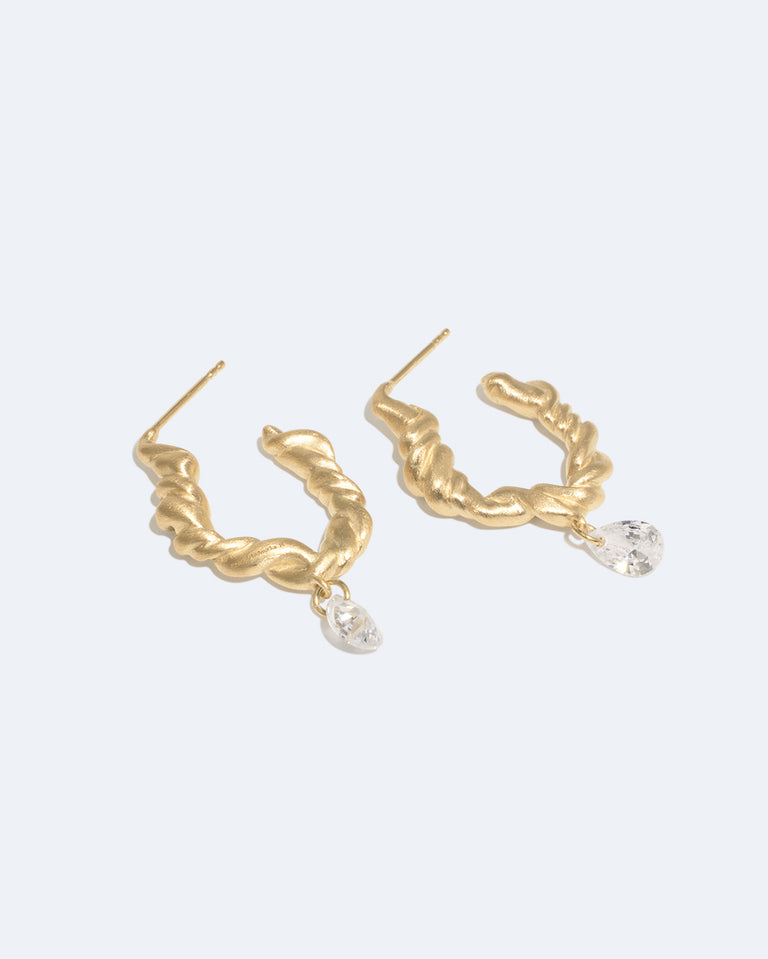 Time is Not an Illusion - Zirconia and Recycled Gold Vermeil Earrings