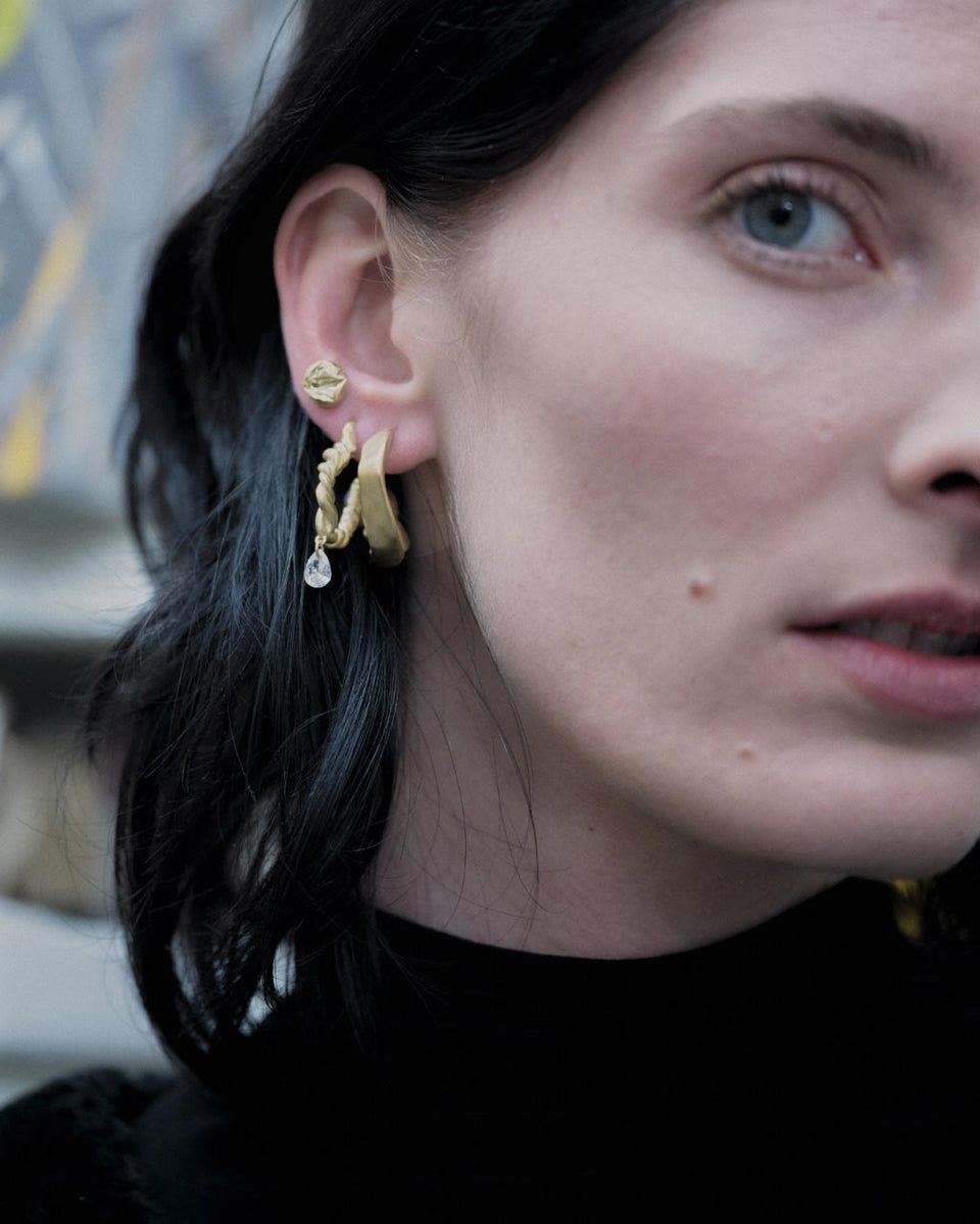 Time is Not an Illusion - Zirconia and Recycled Gold Vermeil Earrings