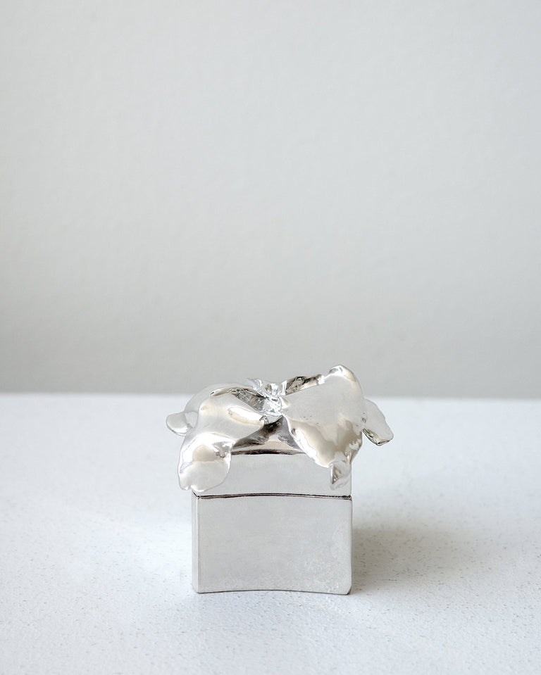 Small Flower Trinket Box - Jewellery Box in Silver