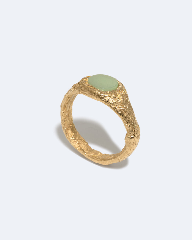Foil - Jade Bio Resin and Recycled Gold Vermeil Ring