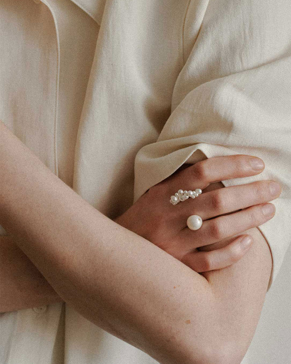 Speaking to the Penguins - Pearl and Gold Vermeil Ring