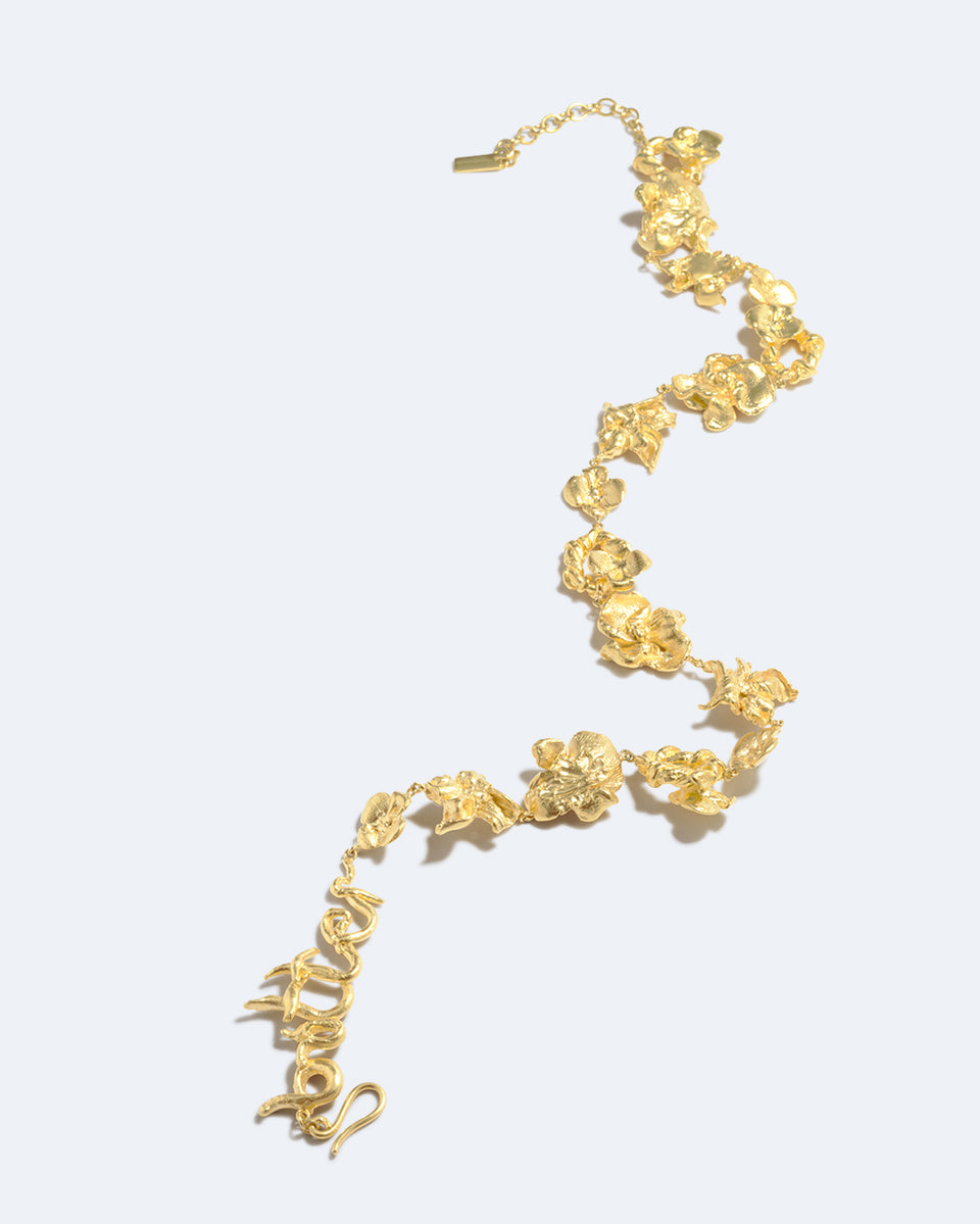 Time Passes Into Tributaries - Gold Plated Necklace